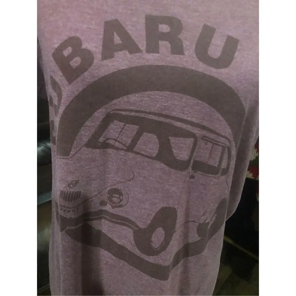 Maroon Subaru vintage style shirt sleeve tee shirt. Size M